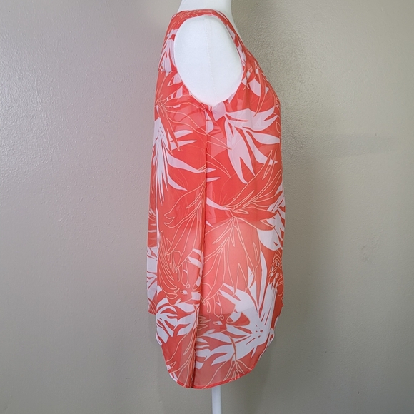 Alfani Tropical Leaf Lined Cropped top Size Petite Medium - Picture 4 of 10